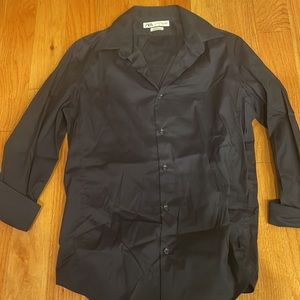 Zara super slim fit blue button down shirt